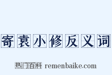 寄袁小修反义词是什么意思的图片